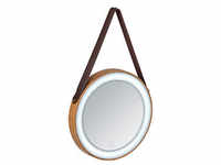 WENKO Spiegel mit Beleuchtung Usini braun 20,5 x 2,6 x 20,5 cm