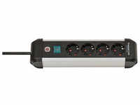 brennenstuhl Premium-Alu-Line 4-fach Steckdosenleiste mit Schalter 1,8 m schwarz