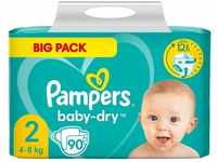 Pampers Windeln baby-dry BIG PACK Größe Gr.2 (4-8 kg) für Neugeborene (0-3