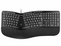MediaRange MROS120 ergonomische Tastatur kabelgebunden schwarz