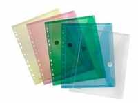10 FolderSys Dokumententaschen DIN A4 farbsortiert genarbt 0,20 mm
