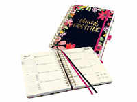 SIGEL Buchkalender Jolie Bullet Journal 2024 Blumen schwarz