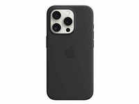Apple Silikon Case mit MagSafe Handy-Cover für Apple iPhone 15 Pro schwarz