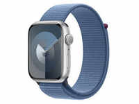 Apple Watch Series 9 45 mm Aluminium (GPS) Sport Loop silber, sturmblau