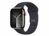 Apple Watch Series 9 45 mm Edelstahl (GPS+Cellular) Sportarmband M/L schwarz, graphit