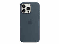 Apple Silikon Case mit MagSafe Handy-Cover für Apple iPhone 15 Pro Max sturmblau