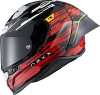 Nexx 28913-M-344, Nexx Helm X.R3R Glitch Racer CARBON Red-White (58-M)