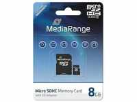 MediaRange Micro SDHC Speicherkarte 8GB Klasse 10 mit SD-Karten Adapter