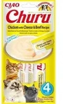 INABA Churu Katzenleckerli mit Huhn-, K&auml;se- und Rindfleischgeschmack 4x14g