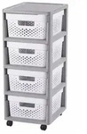 Curver Durchbrochenes Regal Infinity 4x11 L grau-wei&szlig;
