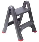 CURVER Trittleiter Hocker 2 Stufen schwarz/rot
