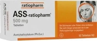 PZN-DE 03404867, ASS-ratiopharm 500mg 50 St Tabletten, Grundpreis: &euro; 0,09 /