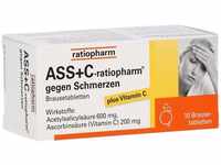PZN-DE 03429991, ASS+C-ratiopharm gegen Schmerzen Brausetabletten 10 St, Grundpreis:
