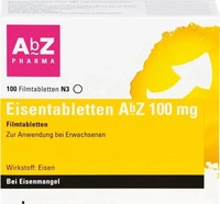 PZN-DE 06683767, AbZ-Pharma Eisentabletten AbZ 100 St Filmtabletten, Grundpreis: