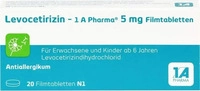 PZN-DE 14243947, 1A Pharma Levocetirizin-1 A Pharma 5 mg 20 St Filmtabletten,