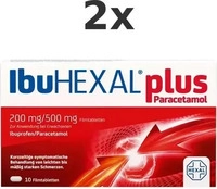 PZN-DE 18334428, Hexal IbuHEXAL plus Paracetamol 200 mg/500 mg Filmtabletten 10...