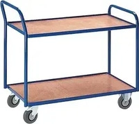 Rollcart 08-7426, Rollcart Tischwagen mit abgewinkeltem Schiebegriff und 2 Etagen im