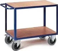 Rollcart 06-7527, Rollcart Schwerer Tischwagen mit 2 Ladefl&auml;chen im Buchendekor
