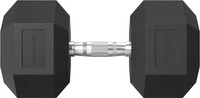 Tunturi 25TUPLA033, Tunturi Platinum Hantel Hex Rubber Dumbbell - 37,5 kg