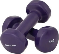 Tunturi FS0037709.00002, Tunturi Kurzhanteln Vinyl - 0.5 bis 5 kg - 1 kg violett