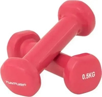 Tunturi FS0037709.00001, Tunturi Kurzhanteln Vinyl - 0.5 bis 5 kg - 0,5 kg pink