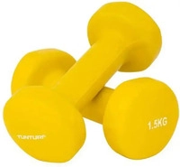 Tunturi FS0037709.00003, Tunturi Kurzhanteln Vinyl - 0.5 bis 5 kg - 1,5 kg gelb