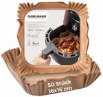 Fackelmann Backpapier f&uuml;r Hei&szlig;luftfritteuse eckig ,16cm, 50 Stk.