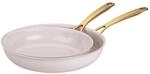 Fackelmann Pamela Reif Bratpfannen-Set Signature, Keramik, Gold-Griff, &Oslash;24+28cm