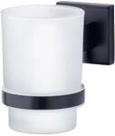 Fackelmann Glas mit Halter NewYork Schwarz