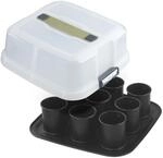 Zenker Mini T&ouml;rtchen Backblech mit Transporthaube & T&ouml;rtchenretter, 9er
