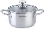 Fackelmann Kochtopf mit Deckel Ovalgriff, &Oslash;20cm, 3L, Edelstahl