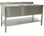 SARO Sp&uuml;ltisch 2 Becken, rechts - B 1800 x T 700 mm