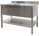 SARO Sp&uuml;ltisch mit 1 Becken, links - 700 mm Tiefe, 1200mm