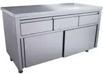 SARO Schiebet&uuml;renschrank mit 3 Schubladen, 1400x700mm