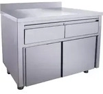 SARO Schiebet&uuml;renschrank mit 2 Schubladen und Aufkantung 1200 x 700 x 850 mm