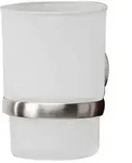 Fackelmann Fusion Glas mit Halter Edelstahl geb&uuml;rstet - Badm&ouml;bel
