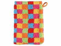 Waschhandschuh Lifestyle Karo, multicolor hell, 16 x 22 cm