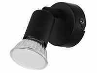 LED-Wandleuchte BUZZ-LED, schwarz, 1-flammig, 6 cm