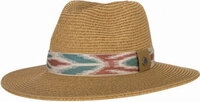 P.A.C. Ecuador Panama Straw Hat dark beige solara red 002 - Gr&ouml;&szlig;e S/M 30541004
