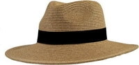 P.A.C. Ecuador Panama Straw Hat dark beige/total black - Gr&ouml;&szlig;e S/M 30541004