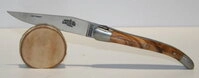 Laguiole Forge de Laguiole Taschenmesser, 2 Mitres Inox satiniert - olive - Gr&ouml;&szlig;e