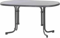 Sieger 123133, Sieger Mecalit Gartentisch klappbar 140x90x72 cm Grau