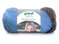 Gründl Wolle Pacific Lace 100 g beige rotbraun lichtblau multicolor