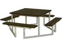 Plus Picknicktisch Twist Stahl-Holz 204 x 204 x 73 cm schwarz