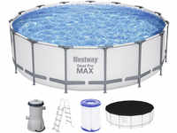 Bestway Steel Pro MAX Frame Pool Komplett-Set mit Filterpumpe Ø 457 x 122 cm,