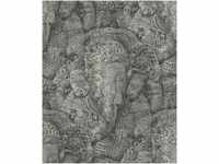 Rasch Vinyltapete 525502 Crispy Paper elefant grau 10,05 x 0,53 m