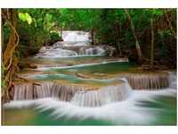 papermoon Vlies- Fototapete Digitaldruck 350 x 260 cm Deep Forest Waterfall