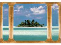 papermoon Vlies- Fototapete Digitaldruck 350 x 260 cm Palmeninsel Malediven
