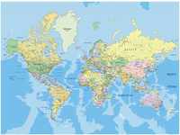 papermoon Vlies- Fototapete Digitaldruck 350 x 260 cm World Map