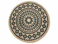Teppich Mamda Ornament natur, 80 cm rund